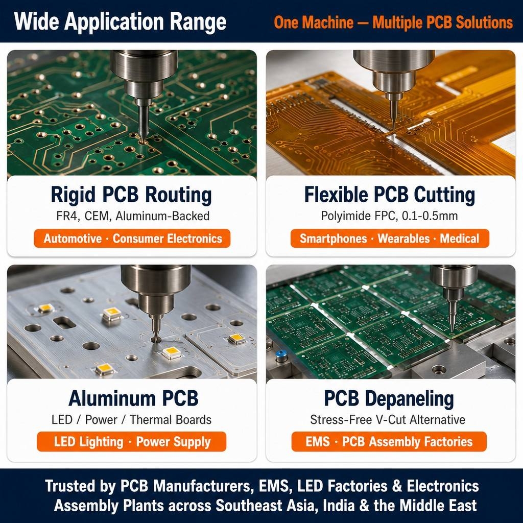 Single spindle PCB Drilling and Routing Machine
