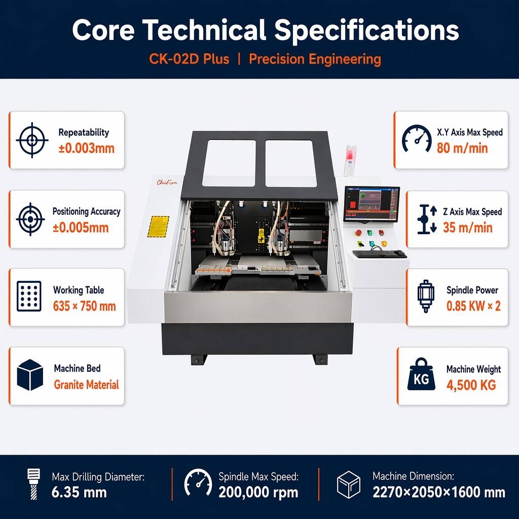 High Speed 2 Spindle PCB Drilling Machine With Linear Motor